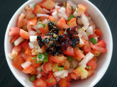 tempering for tomato salad