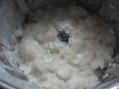 beaten rice in the grinder for uddina dose or plain dosa