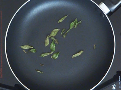 curry leaves for udupi rasam powder or saaru pudi