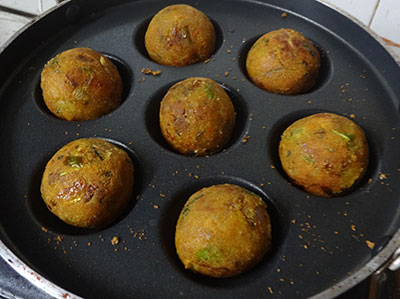 cooking veg lollipop or potato lollipop in appe pan