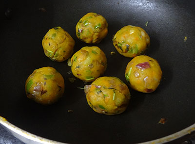 making balls for veg lollipop or potato lollipop