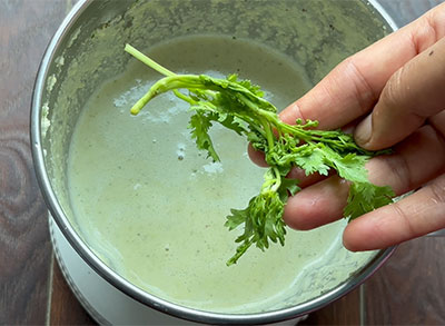 coriander leaves for vidyarthi bhavan style coconut chutney